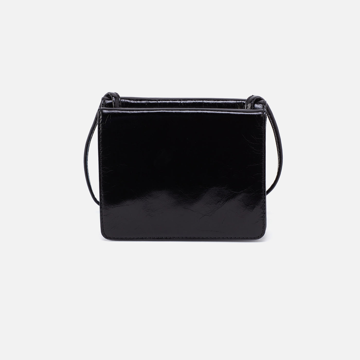 Jill Wallet Crossbody in Polished Leather - Black