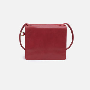Jill Wallet Crossbody in Polished Leather - Cranberry