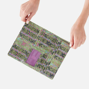 Jill Large Trifold Wallet in Printed Leather - Geo Diamond Print