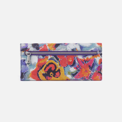 Jill Large Trifold Continental Wallet in Printed Leather - Poppy Floral