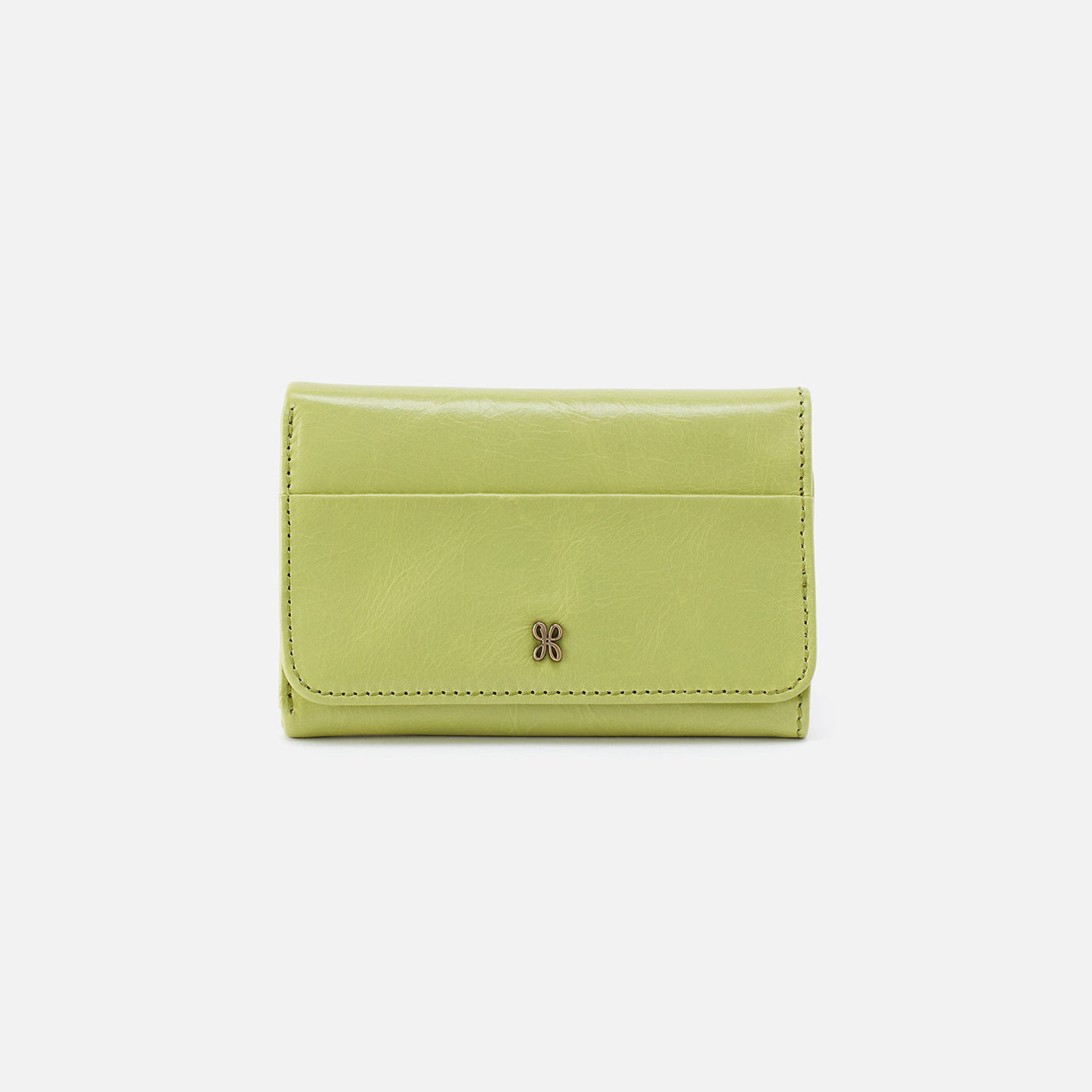Jill Trifold Wallet in Polished Leather - Celery – HOBO