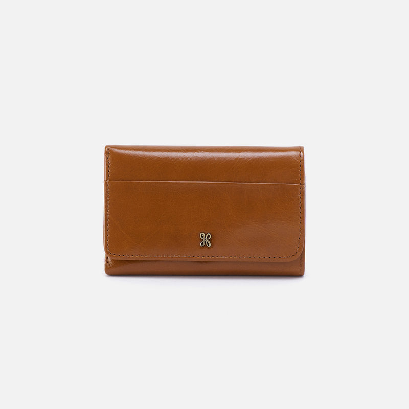 Jill Trifold Wallet in Polished Leather - Truffle – HOBO