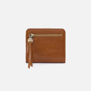Max Mini Bifold Compact Wallet in Polished Leather - Truffle