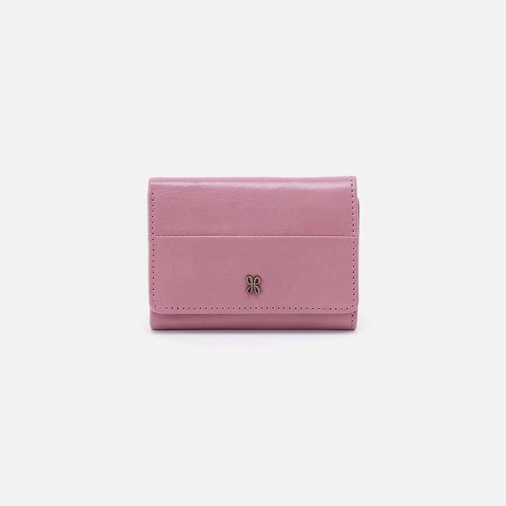 Jill Mini Trifold Wallet in Polished Leather - Lilac Rose – HOBO