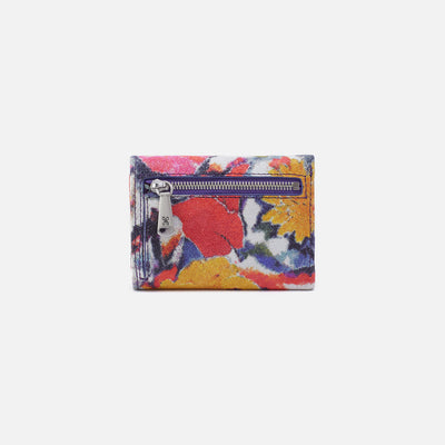 Jill Mini Trifold Wallet in Printed Leather - Poppy Floral
