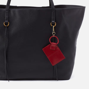 Sable Bag Charm in Polished Leather - Crimson