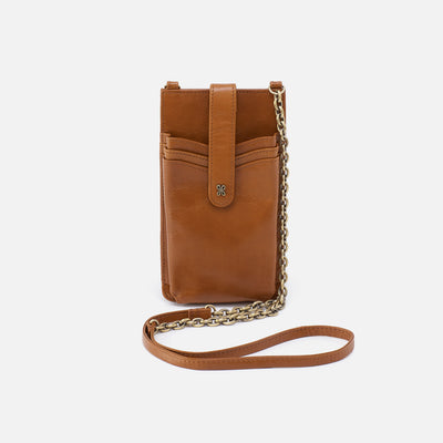 Max Phone Crossbody in Polished Leather - Truffle