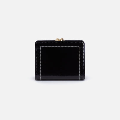 Violet Mini Wallet in Polished Leather - Black
