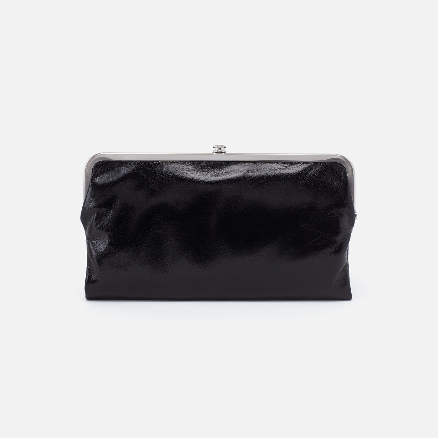 Lauren Clutch-Wallet in Polished Leather - Black