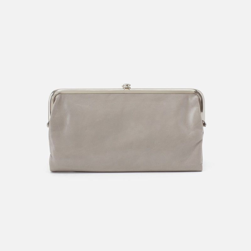 Lauren Clutch-Wallet in Polished Leather - Driftwood