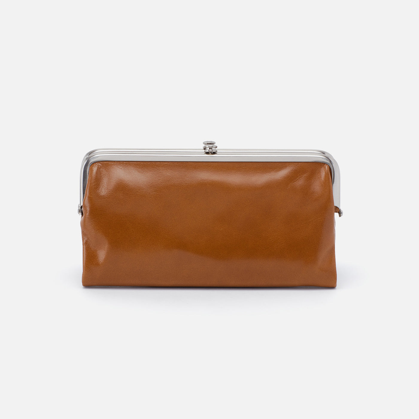 Lauren Clutch-Wallet in Polished Leather - Truffle