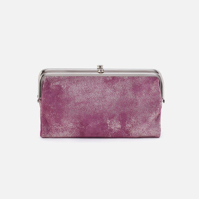 Lauren Clutch-Wallet in Metallic Leather - Violet Metallic