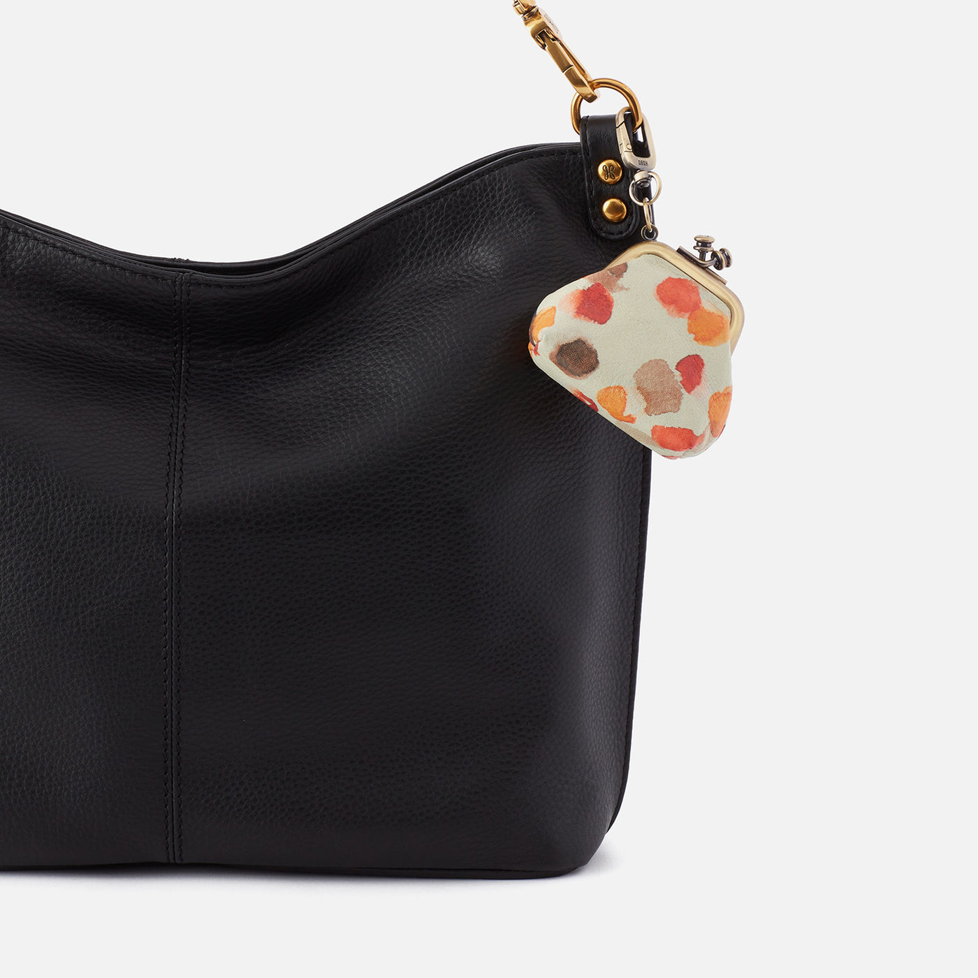Run Frame Pouch in Printed Leather - Dots Print