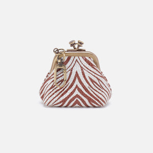 Run Frame Pouch in Printed Leather - Ginger Zebra