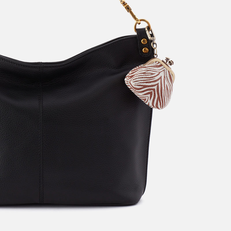 Run Frame Pouch in Printed Leather - Ginger Zebra