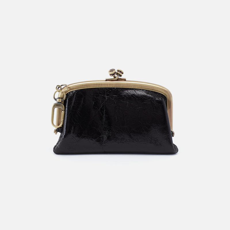 Cheer Frame Pouch in Polished Leather - Black