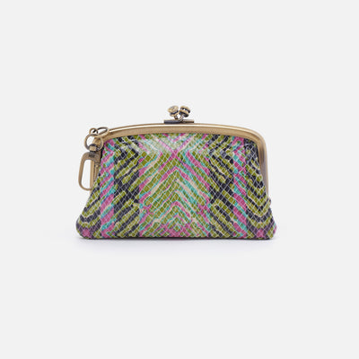 Cheer Frame Pouch in Printed Leather - Geo Diamond Print