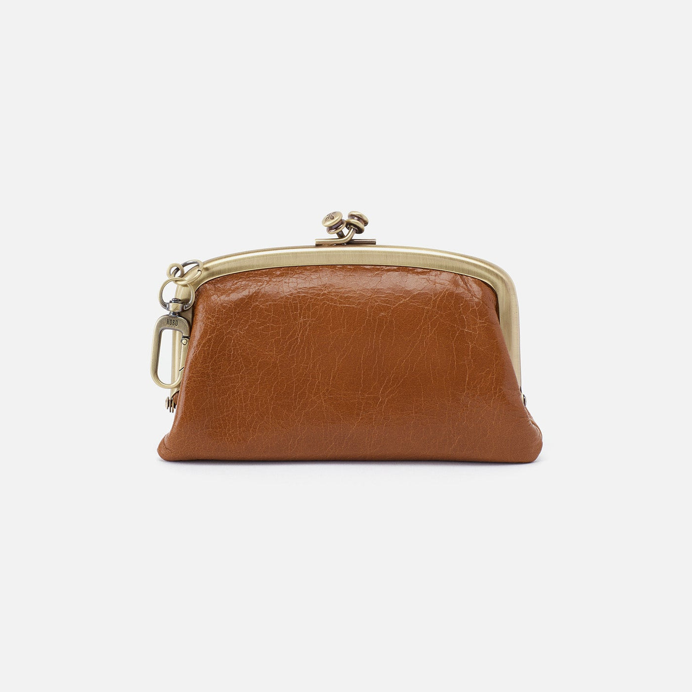Cheer Frame Pouch in Polished Leather - Truffle
