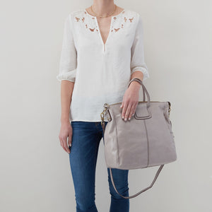Sheila Large Satchel in Polished Leather - Driftwood
