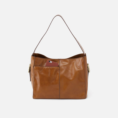 Render Shoulder Bag in Polished Leather - Truffle