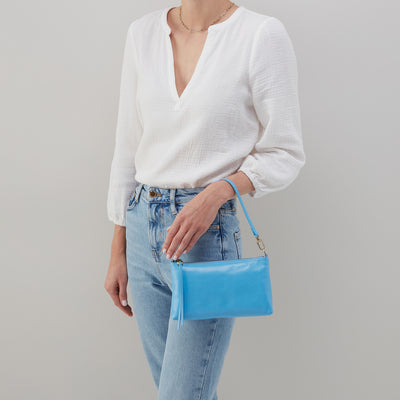 Darcy Crossbody in Polished Leather - Tranquil Blue