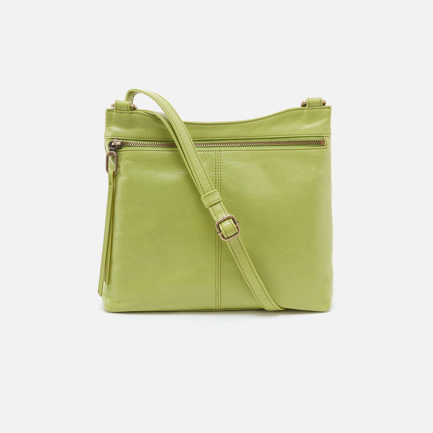 Cambel Crossbody in Polished Leather - Celery