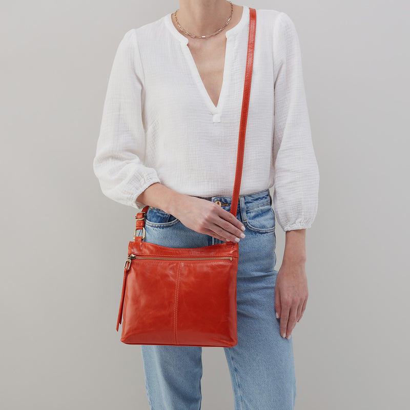 Cambel Crossbody in Polished Leather - Marigold