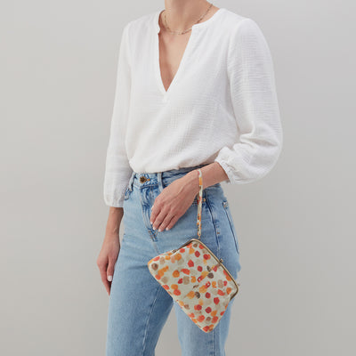 Lana Crossbody in Printed Leather - Dots Print