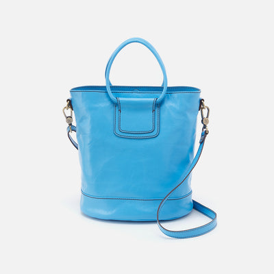 Sheila Bucket in Polished Leather - Tranquil Blue