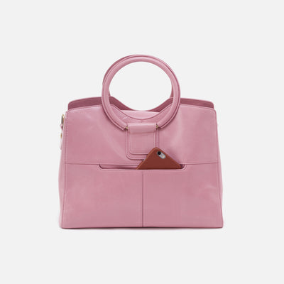 Heidi Satchel in Polished Leather - Lilac Rose