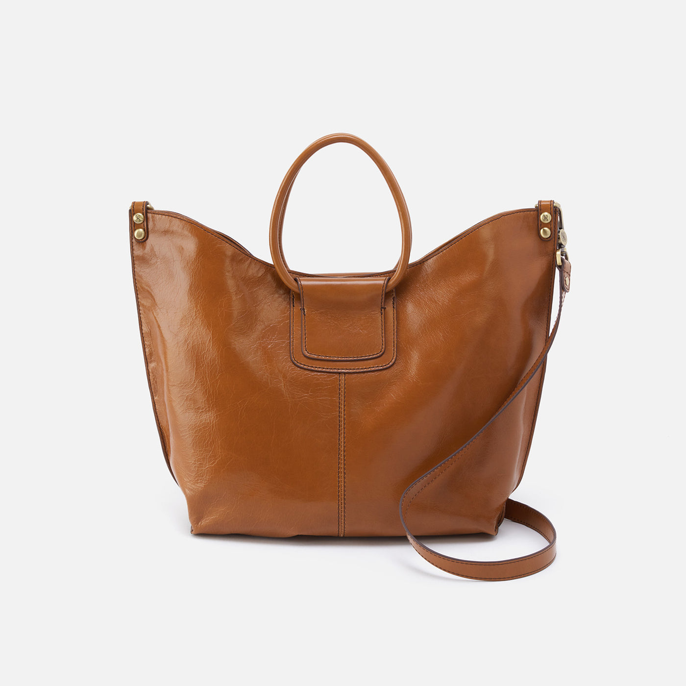 Sheila Tote in Polished Leather - Truffle