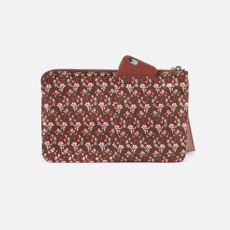 Wayfare Wristlet in Printed Leather - Ditzy Floral