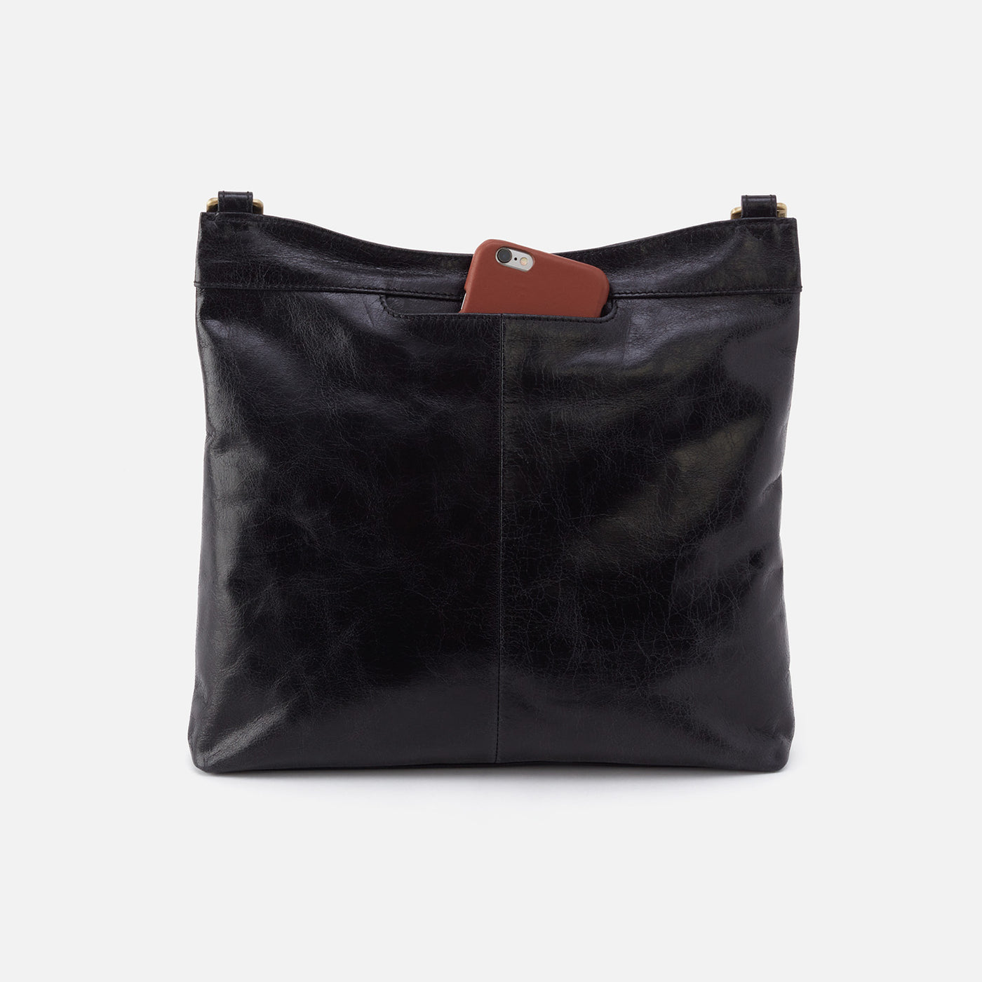 Cambel Large Crossbody in Polished Leather - Black
