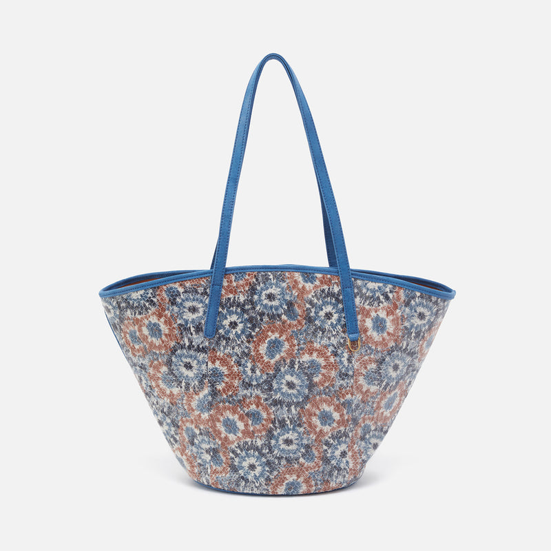 Ellison Tote in Printed Leather - Blue Burst