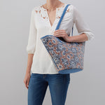 Ellison Tote in Printed Leather - Blue Burst