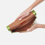Farrow Clutch in Metallic Leather - Green Metallic