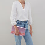 Farrow Clutch in Metallic Leather - Pink Metallic