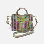 Heidi Mini Satchel in Printed Leather - Geo Diamond Print