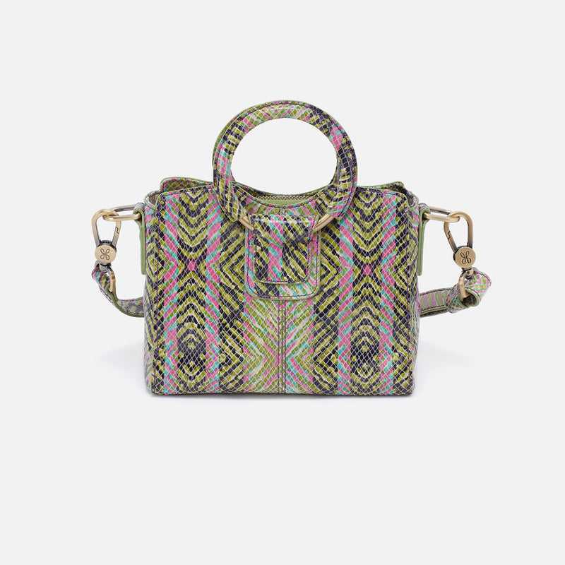 Heidi Mini Satchel in Printed Leather - Geo Diamond Print