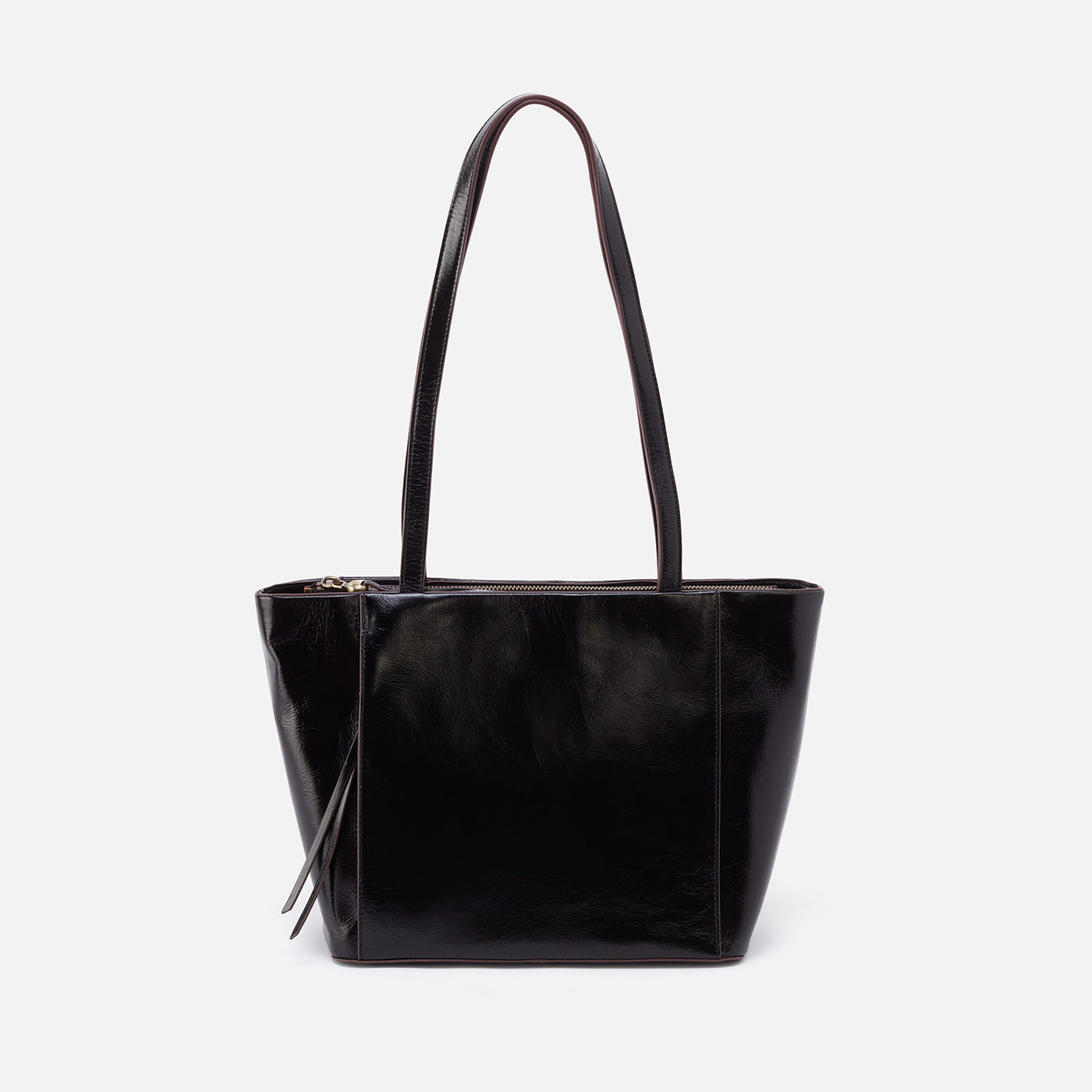 Haven Tote in Polished Leather Black HOBO