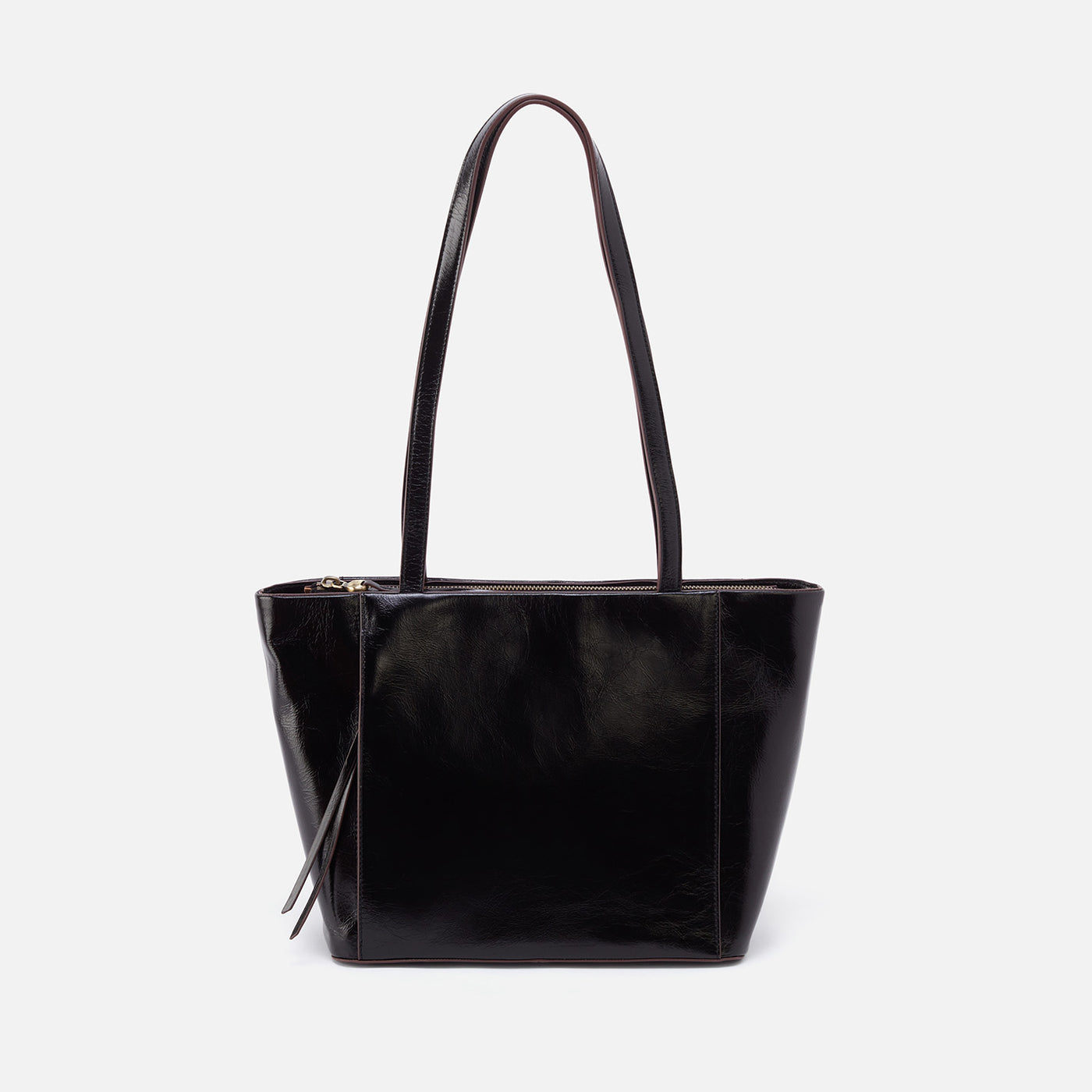Haven Tote in Polished Leather - Black