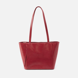 Haven Tote in Polished Leather - Cranberry