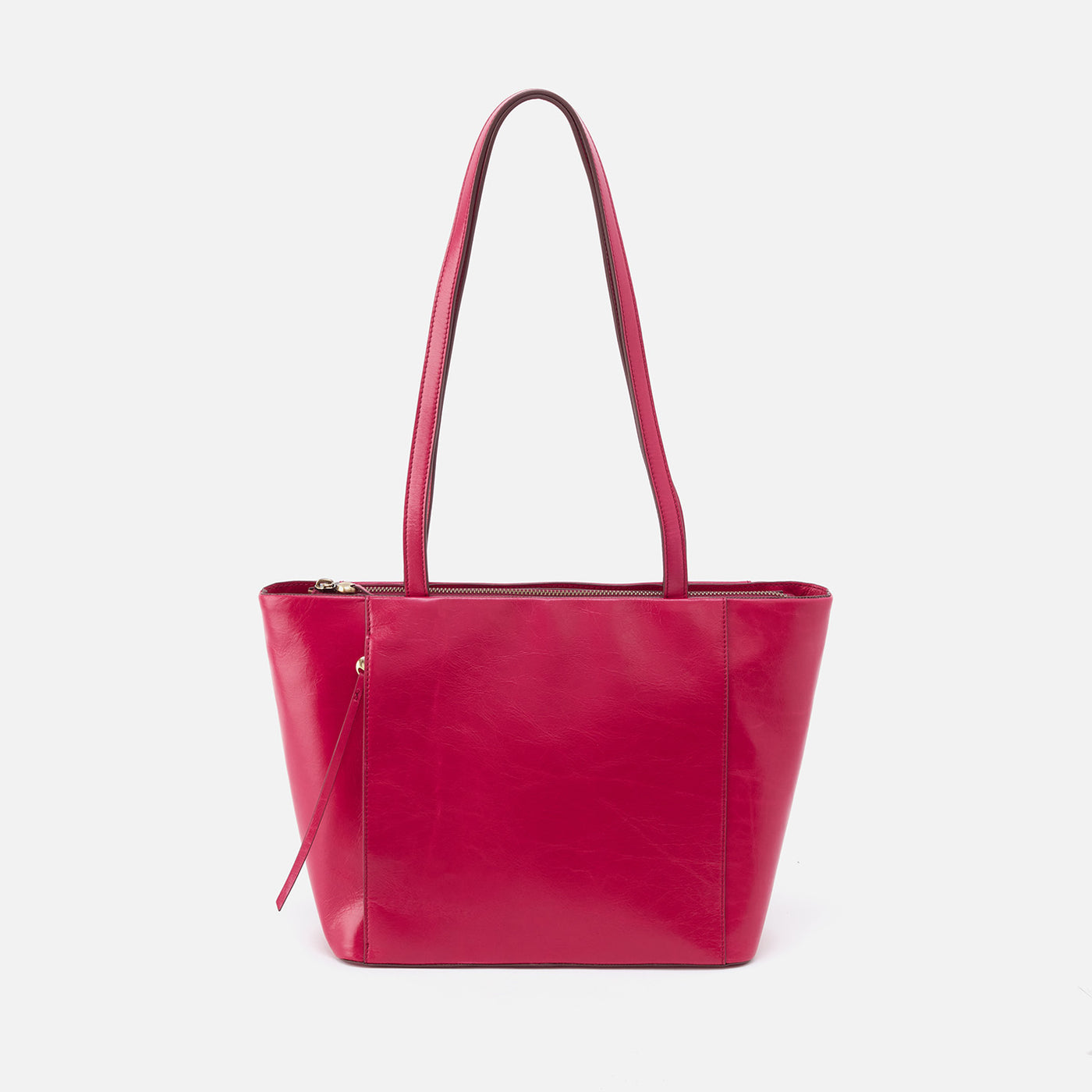 Haven Tote in Polished Leather - Fuchsia