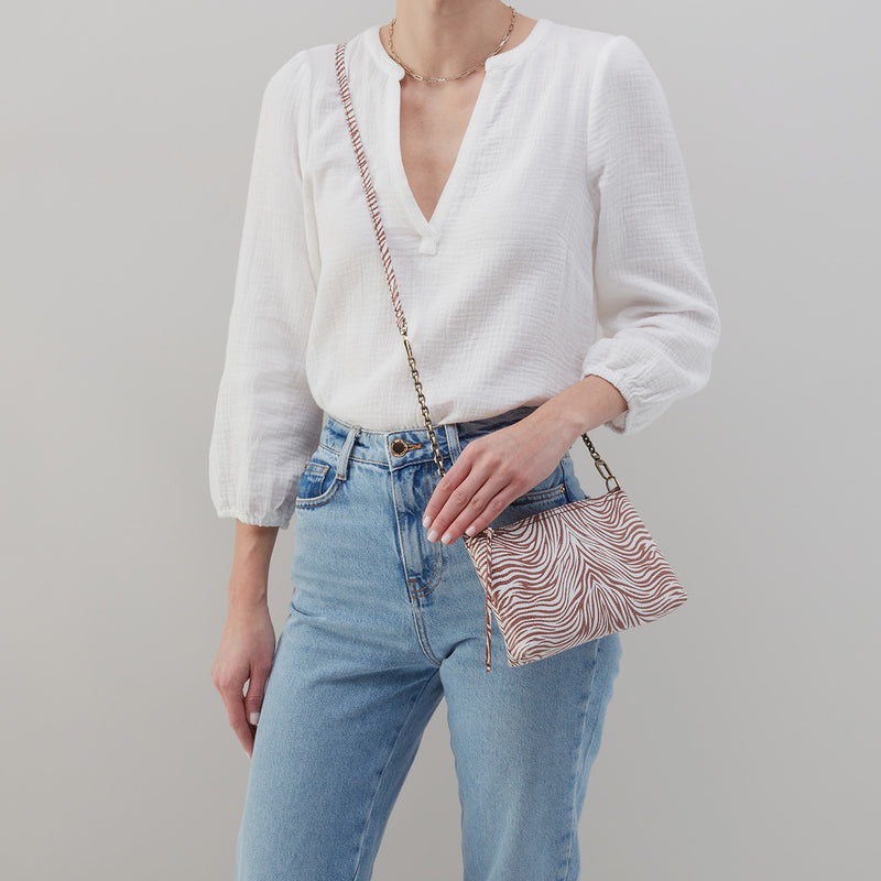 Darcy Luxe Crossbody in Printed Leather - Ginger Zebra