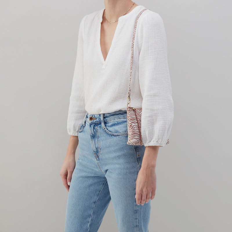 Darcy Luxe Crossbody in Printed Leather - Ginger Zebra